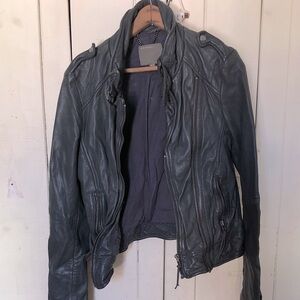 Muubaa Dark Gray Leather Jacket